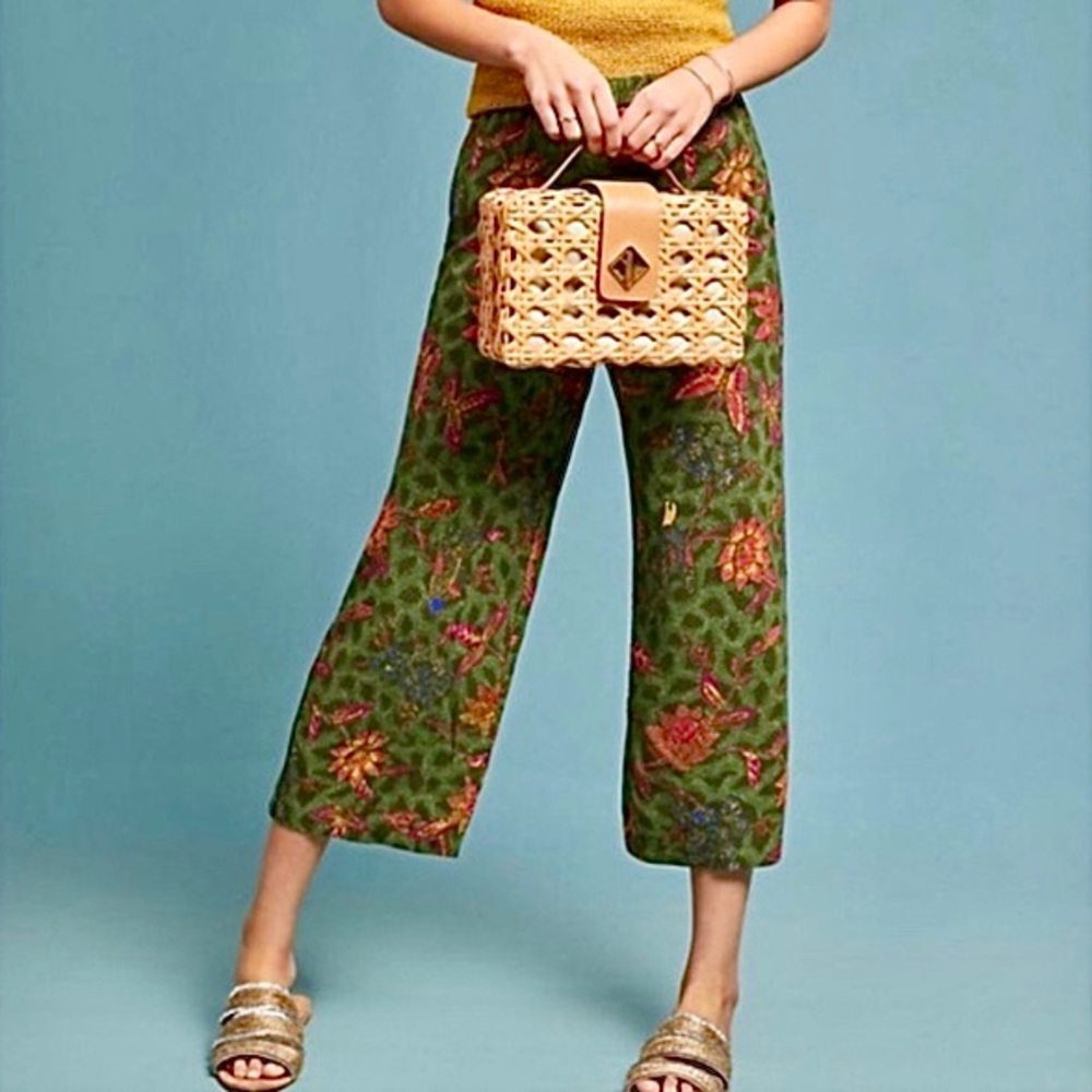 Anthropologie Ett:Twa Schuyler Floral Pants Crop